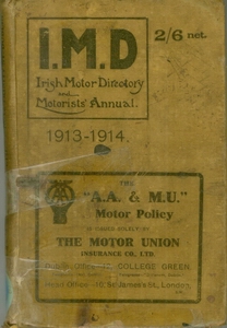 Irish Motor Directory and Motorists' Annual 1913-1914, cover